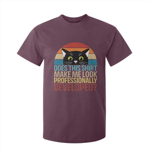 Vintage Black Cat T Shirt For Kid Does This Shirt Make Me Look Professionally Developed
