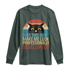 Vintage Black Cat Long Sleeve Shirt Does This Shirt Make Me Look Professionally Developed