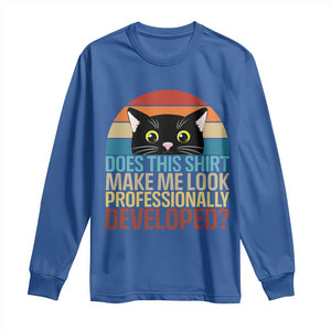 Vintage Black Cat Long Sleeve Shirt Does This Shirt Make Me Look Professionally Developed