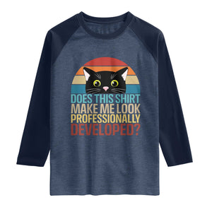 Vintage Black Cat Raglan Shirt Does This Shirt Make Me Look Professionally Developed