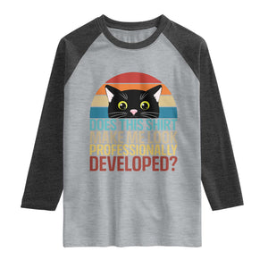 Vintage Black Cat Raglan Shirt Does This Shirt Make Me Look Professionally Developed