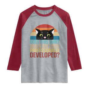 Vintage Black Cat Raglan Shirt Does This Shirt Make Me Look Professionally Developed