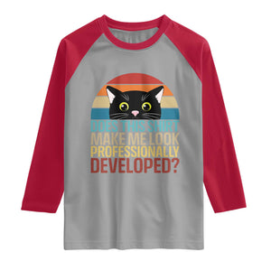 Vintage Black Cat Raglan Shirt Does This Shirt Make Me Look Professionally Developed