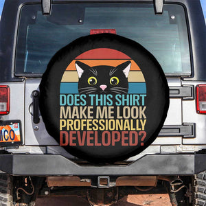 Vintage Black Cat Spare Tire Cover Does This Shirt Make Me Look Professionally Developed TS12 No hole Black Print Your Wear