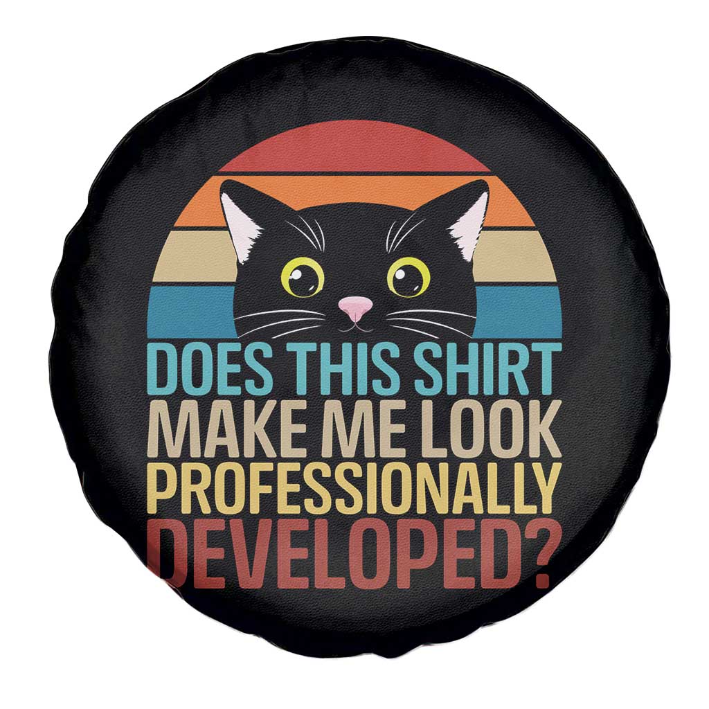 Vintage Black Cat Spare Tire Cover Does This Shirt Make Me Look Professionally Developed TS12 Print Your Wear