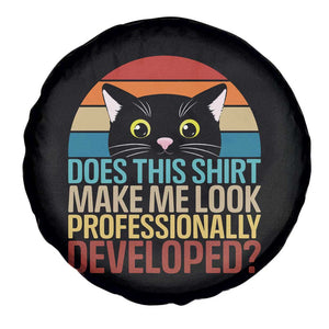 Vintage Black Cat Spare Tire Cover Does This Shirt Make Me Look Professionally Developed TS12 Print Your Wear