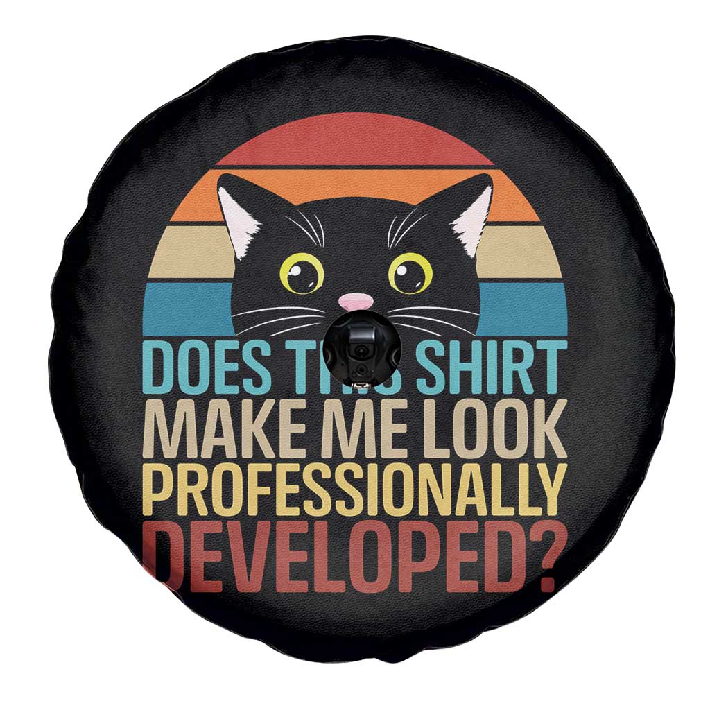 Vintage Black Cat Spare Tire Cover Does This Shirt Make Me Look Professionally Developed TS12 Print Your Wear