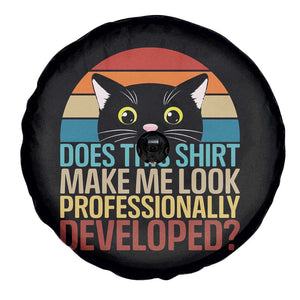 Vintage Black Cat Spare Tire Cover Does This Shirt Make Me Look Professionally Developed TS12 Print Your Wear