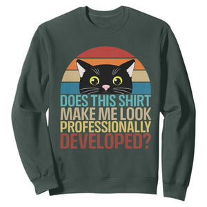 Vintage Black Cat Sweatshirt Does This Shirt Make Me Look Professionally Developed