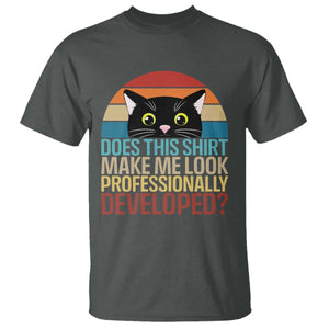 Vintage Black Cat T Shirt Does This Shirt Make Me Look Professionally Developed