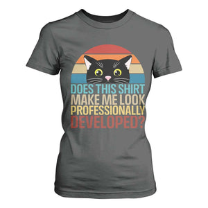 Vintage Black Cat T Shirt For Women Does This Shirt Make Me Look Professionally Developed