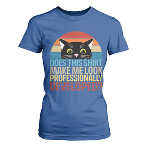 Vintage Black Cat T Shirt For Women Does This Shirt Make Me Look Professionally Developed