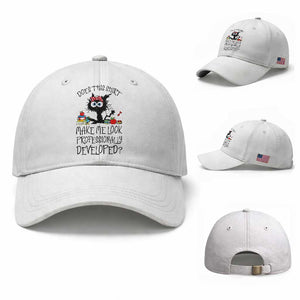 Funny Teacher Black Cat Baseball Cap Does This Shirt Make Me Look Professionally Developed