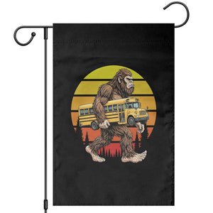 Funny Bigfoot School Bus Lover Garden Flag Sasquatch Back To School Vintage Gift