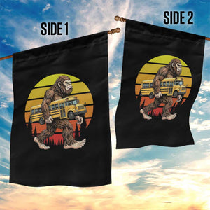 Funny Bigfoot School Bus Lover Garden Flag Sasquatch Back To School Vintage Gift