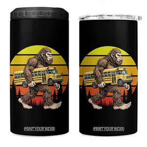 Funny Bigfoot School Bus Lover 4 in 1 Can Cooler Tumbler Sasquatch Back To School Vintage Gift TS12 One Size: 16 oz Black Print Your Wear