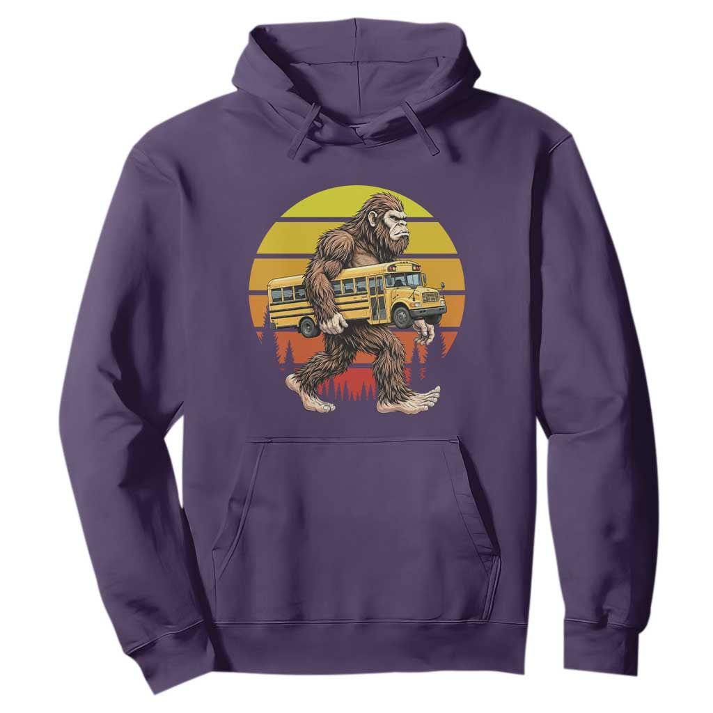 Funny Bigfoot School Bus Lover Hoodie Sasquatch Back To School Vintage Gift