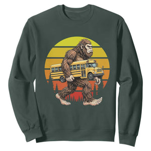 Funny Bigfoot School Bus Lover Sweatshirt Sasquatch Back To School Vintage Gift