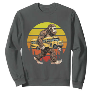 Funny Bigfoot School Bus Lover Sweatshirt Sasquatch Back To School Vintage Gift
