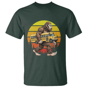 Funny Bigfoot School Bus Lover T Shirt Sasquatch Back To School Vintage Gift