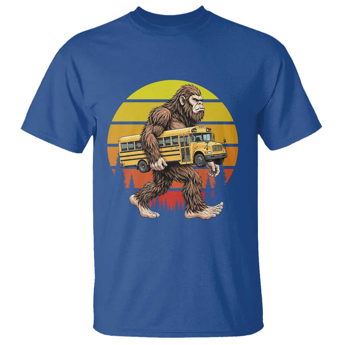 Funny Bigfoot School Bus Lover T Shirt Sasquatch Back To School Vintage Gift