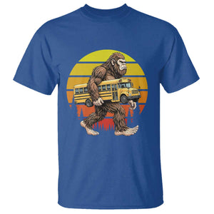 Funny Bigfoot School Bus Lover T Shirt Sasquatch Back To School Vintage Gift