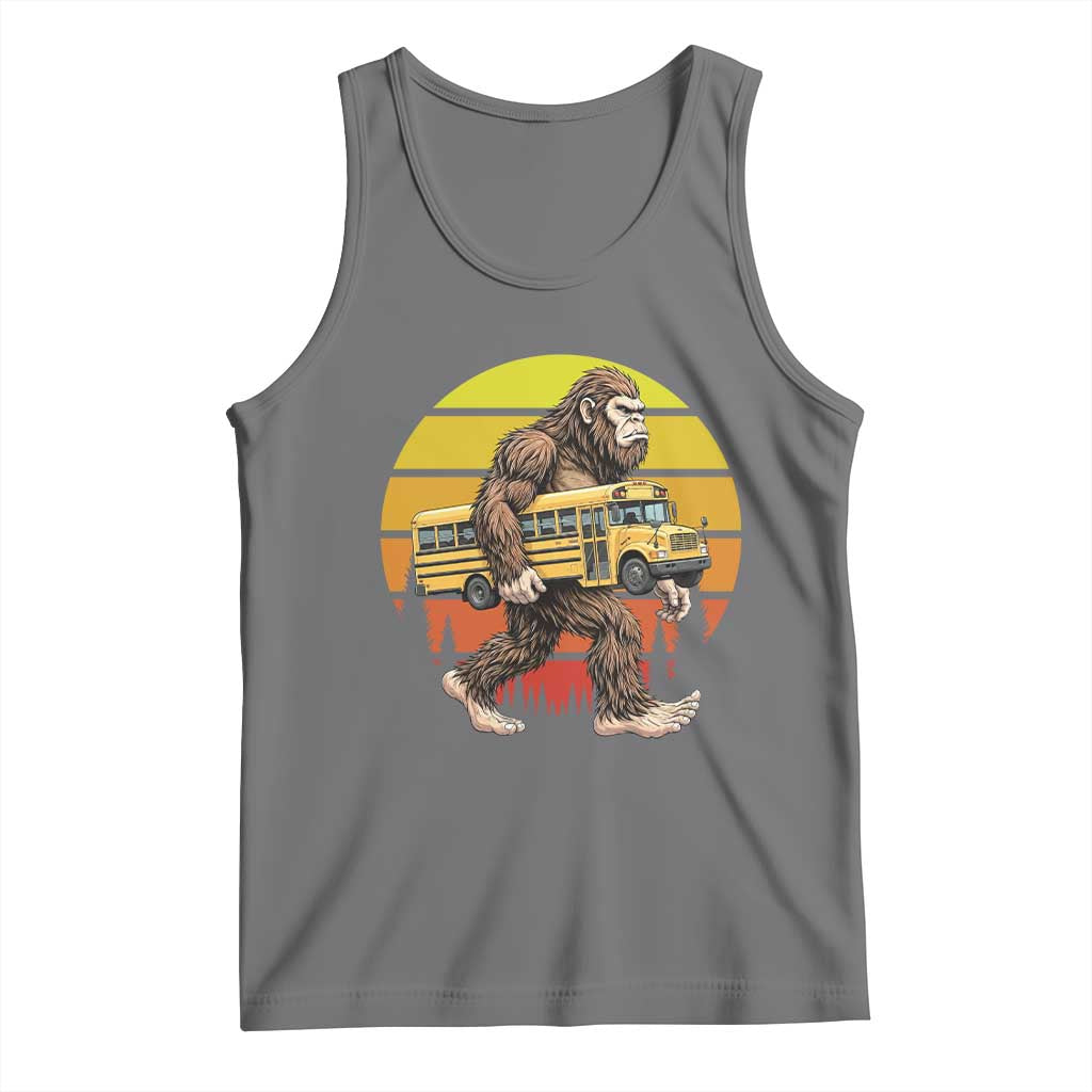 Funny Bigfoot School Bus Lover Tank Top Sasquatch Back To School Vintage Gift