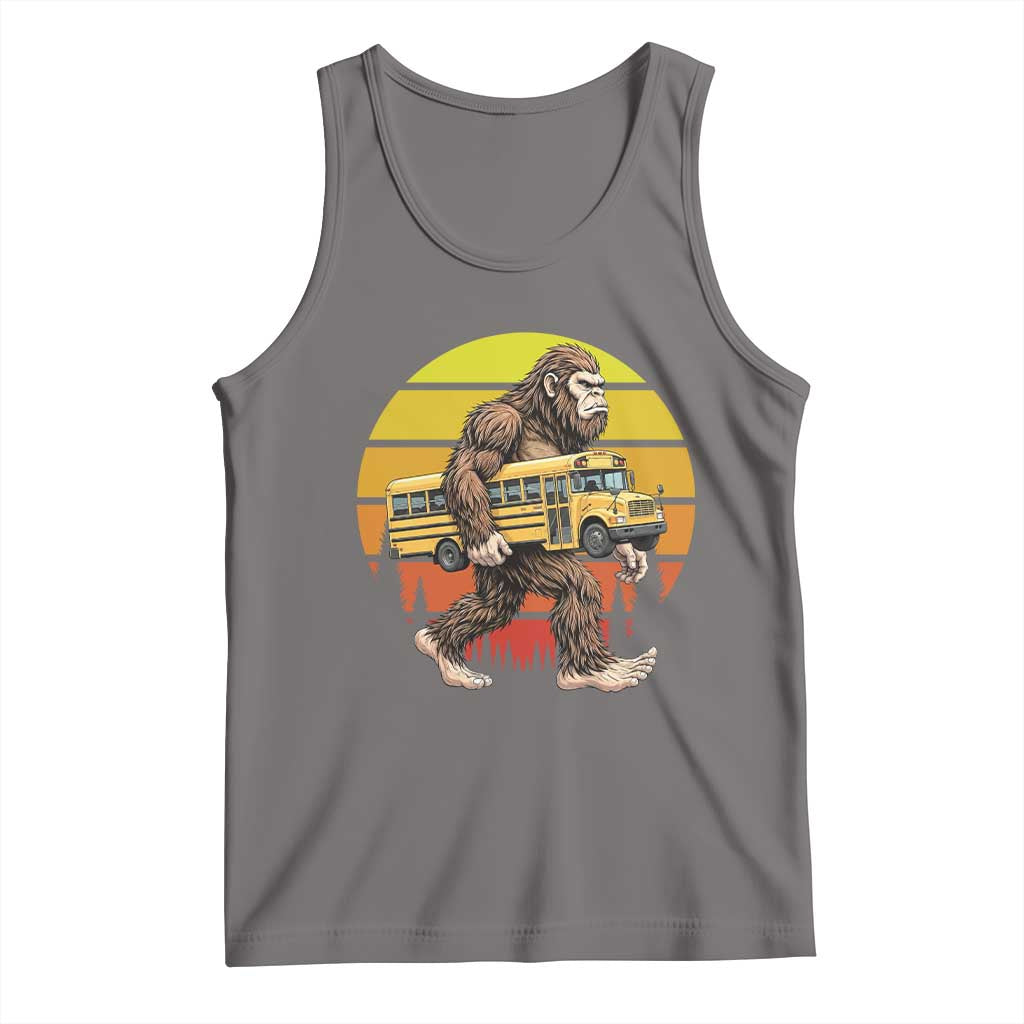 Funny Bigfoot School Bus Lover Tank Top Sasquatch Back To School Vintage Gift