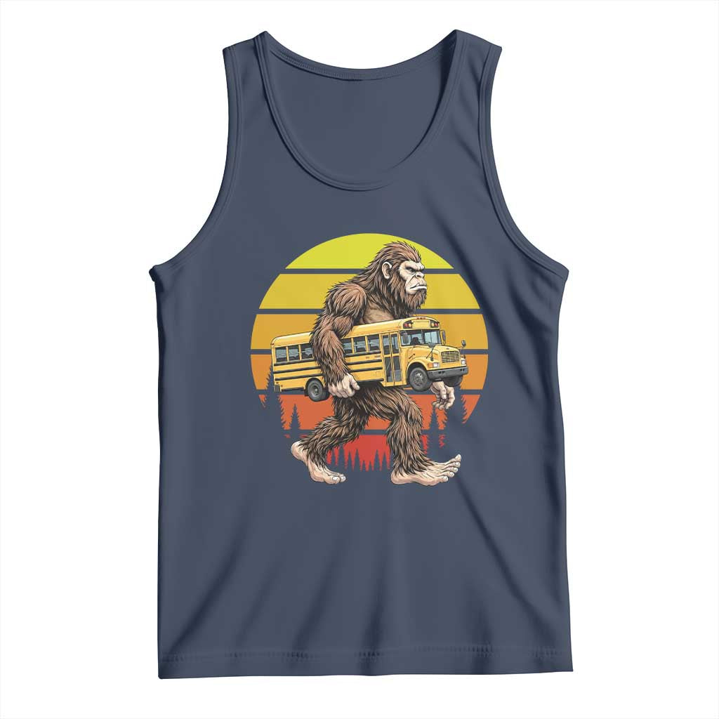 Funny Bigfoot School Bus Lover Tank Top Sasquatch Back To School Vintage Gift