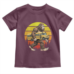 Funny Bigfoot School Bus Lover Toddler T Shirt Sasquatch Back To School Vintage Gift