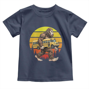 Funny Bigfoot School Bus Lover Toddler T Shirt Sasquatch Back To School Vintage Gift