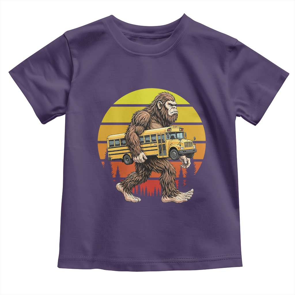 Funny Bigfoot School Bus Lover Toddler T Shirt Sasquatch Back To School Vintage Gift
