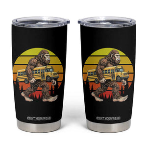 Funny Bigfoot School Bus Lover Tumbler Cup Sasquatch Back To School Vintage Gift TS12 Black Print Your Wear