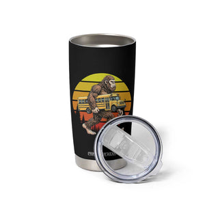 Funny Bigfoot School Bus Lover Tumbler Cup Sasquatch Back To School Vintage Gift TS12 Print Your Wear