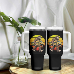 Funny Bigfoot School Bus Lover Tumbler With Handle Sasquatch Back To School Vintage Gift TS12 Print Your Wear