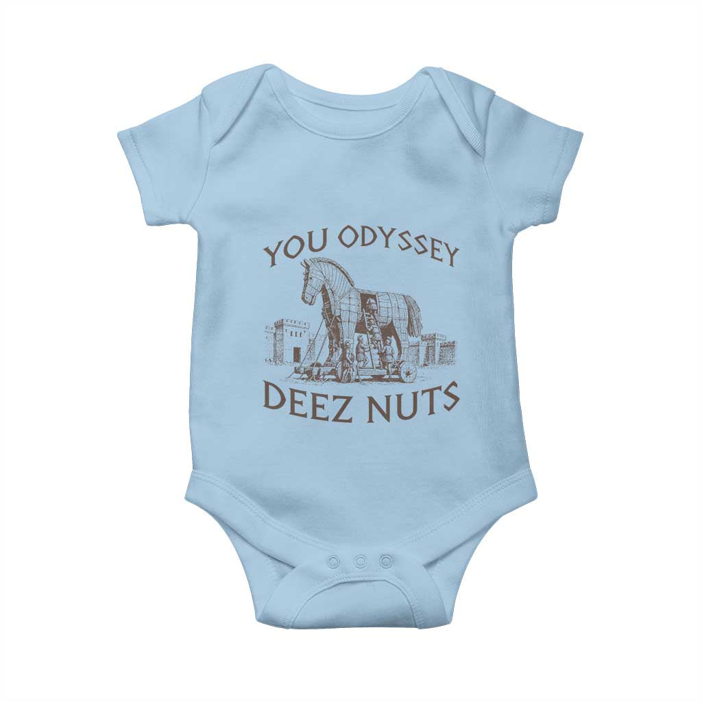 Funny You Odyssey Deez Nuts Trojan Horse Baby Onesie Ancient Greek History Meme Humor Gift