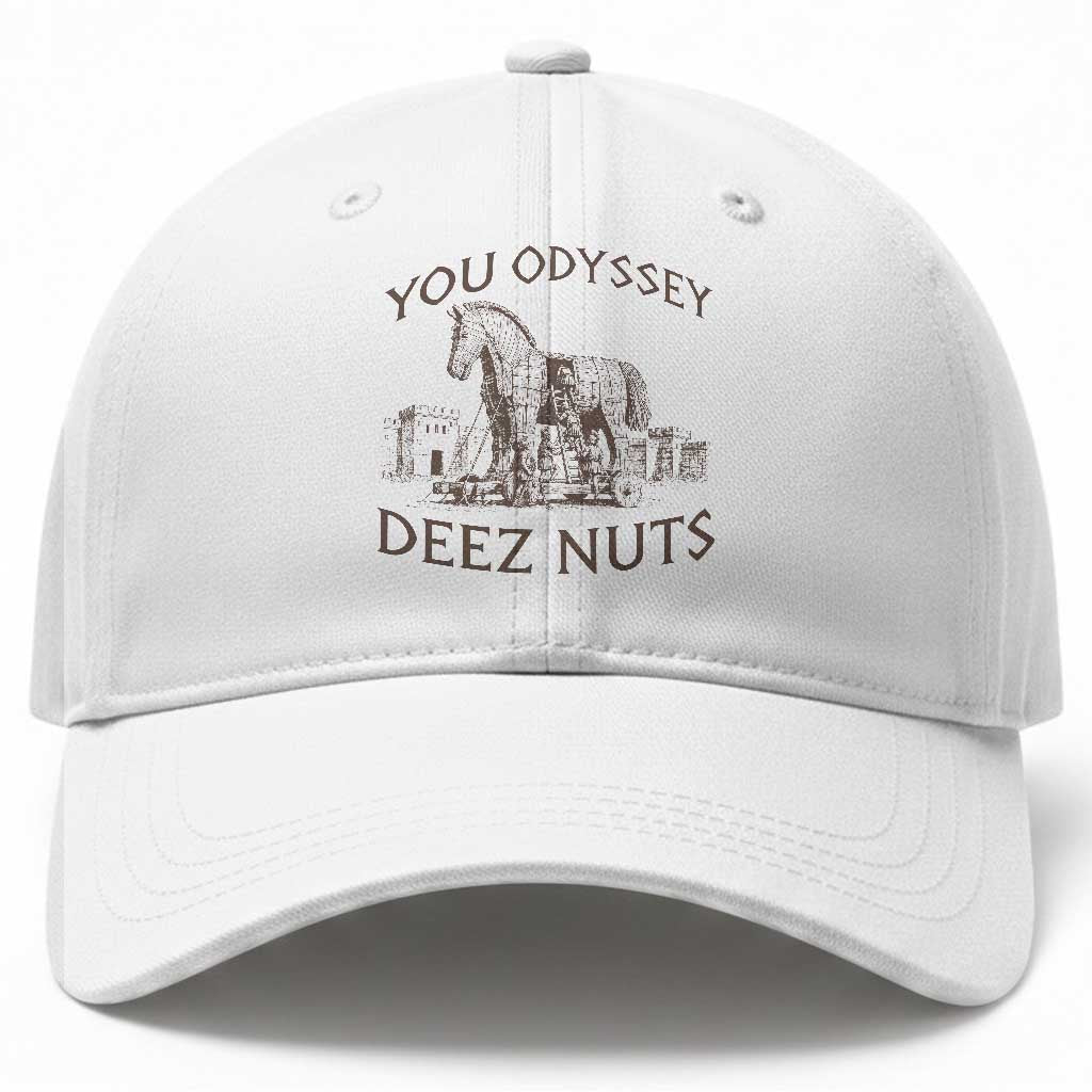 Funny You Odyssey Deez Nuts Trojan Horse Baseball Cap Ancient Greek History Meme Humor Gift