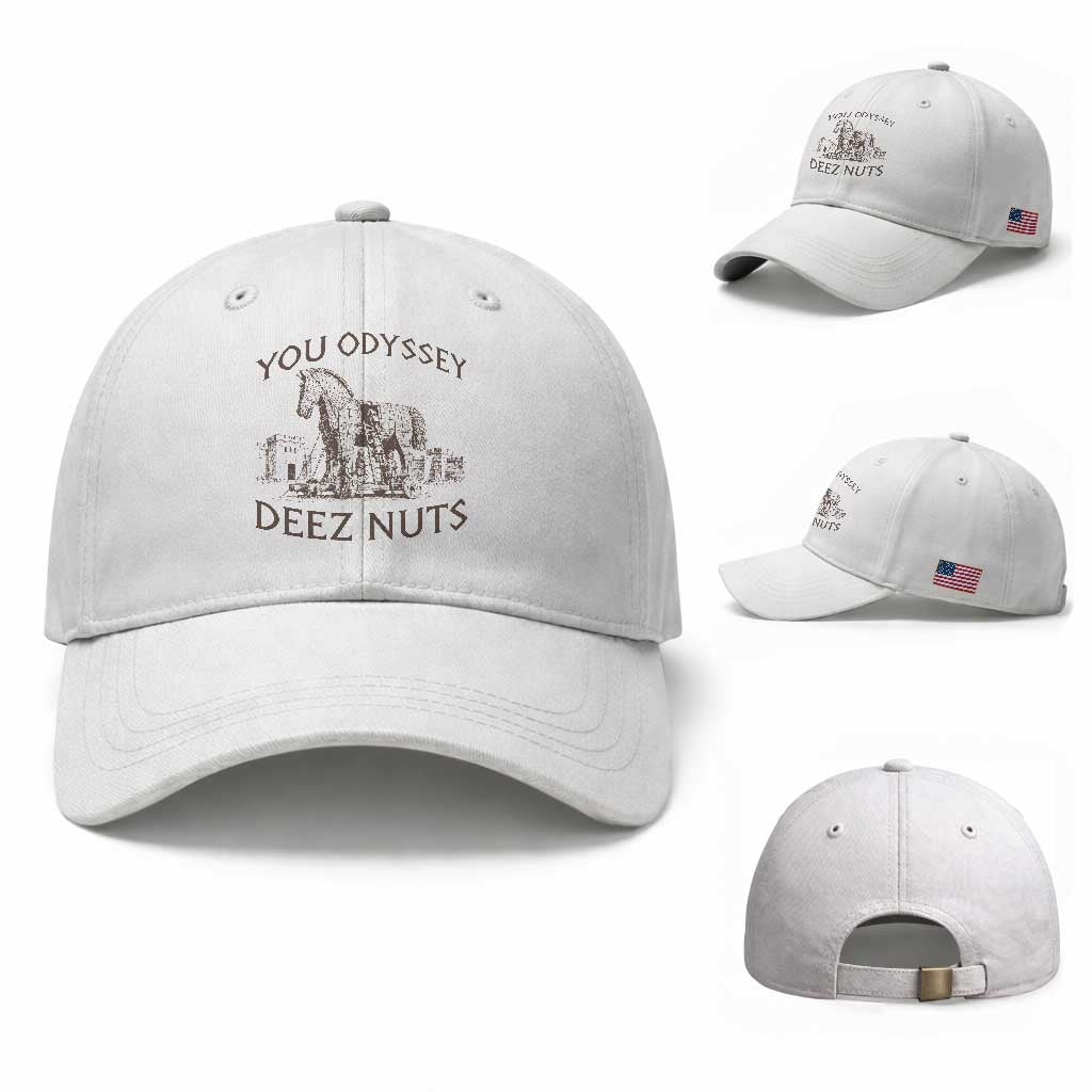 Funny You Odyssey Deez Nuts Trojan Horse Baseball Cap Ancient Greek History Meme Humor Gift