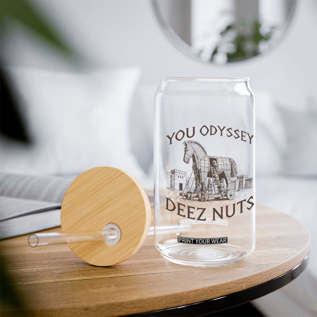 Funny You Odyssey Deez Nuts Trojan Horse Glass Can Ancient Greek History Meme Humor Gift TS12 Print Your Wear