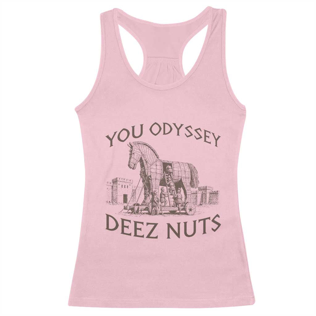 Funny You Odyssey Deez Nuts Trojan Horse Racerback Tank Top Ancient Greek History Meme Humor Gift