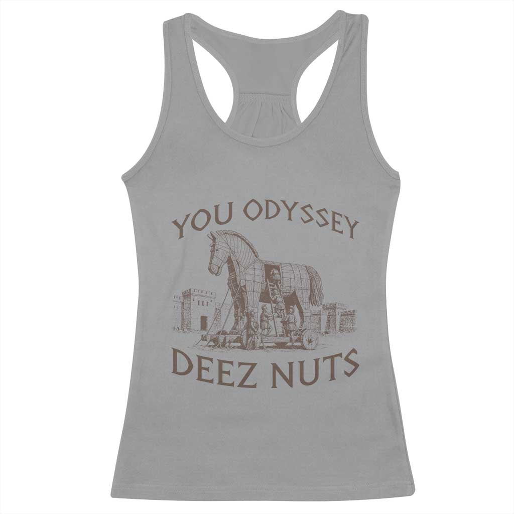 Funny You Odyssey Deez Nuts Trojan Horse Racerback Tank Top Ancient Greek History Meme Humor Gift