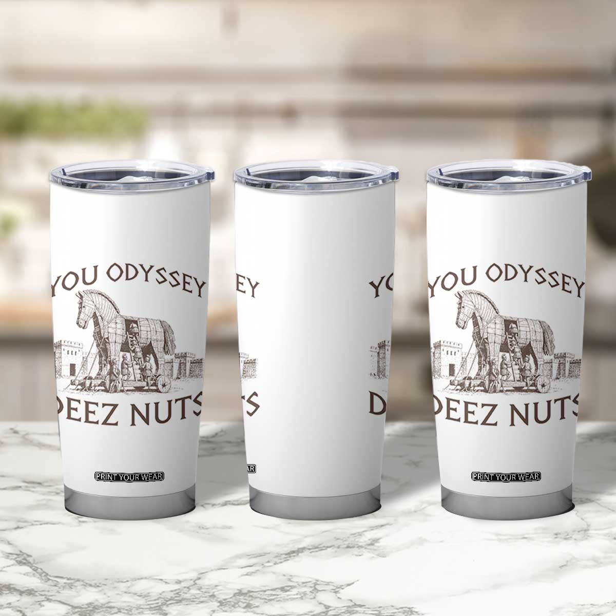Funny You Odyssey Deez Nuts Trojan Horse Tumbler Cup Ancient Greek History Meme Humor Gift TS12 Print Your Wear