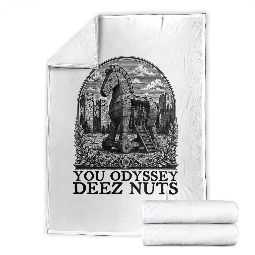 Funny You Odyssey Deez Nuts Trojan Horse Throw Blanket Ancient Greek History Gift