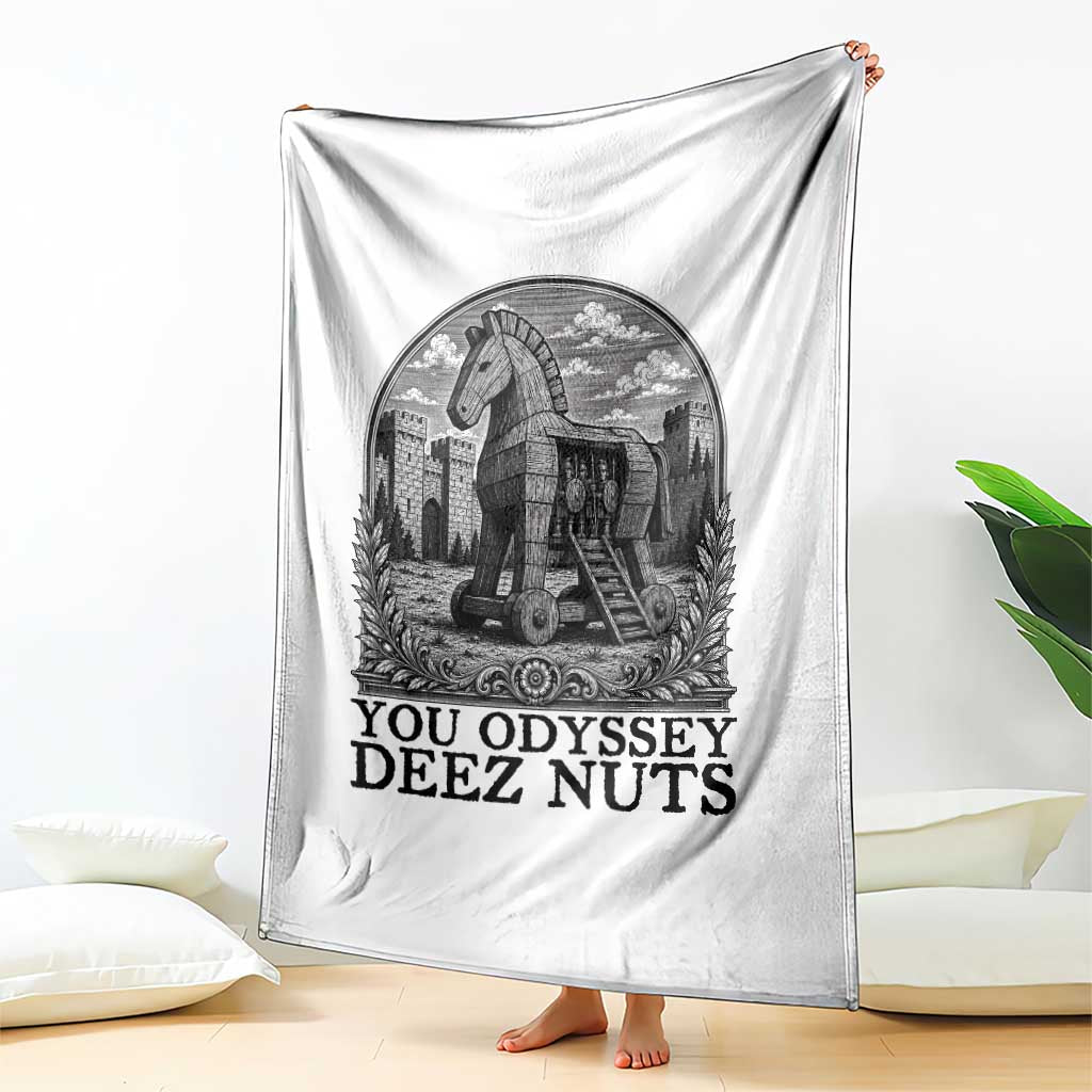 Funny You Odyssey Deez Nuts Trojan Horse Throw Blanket Ancient Greek History Gift