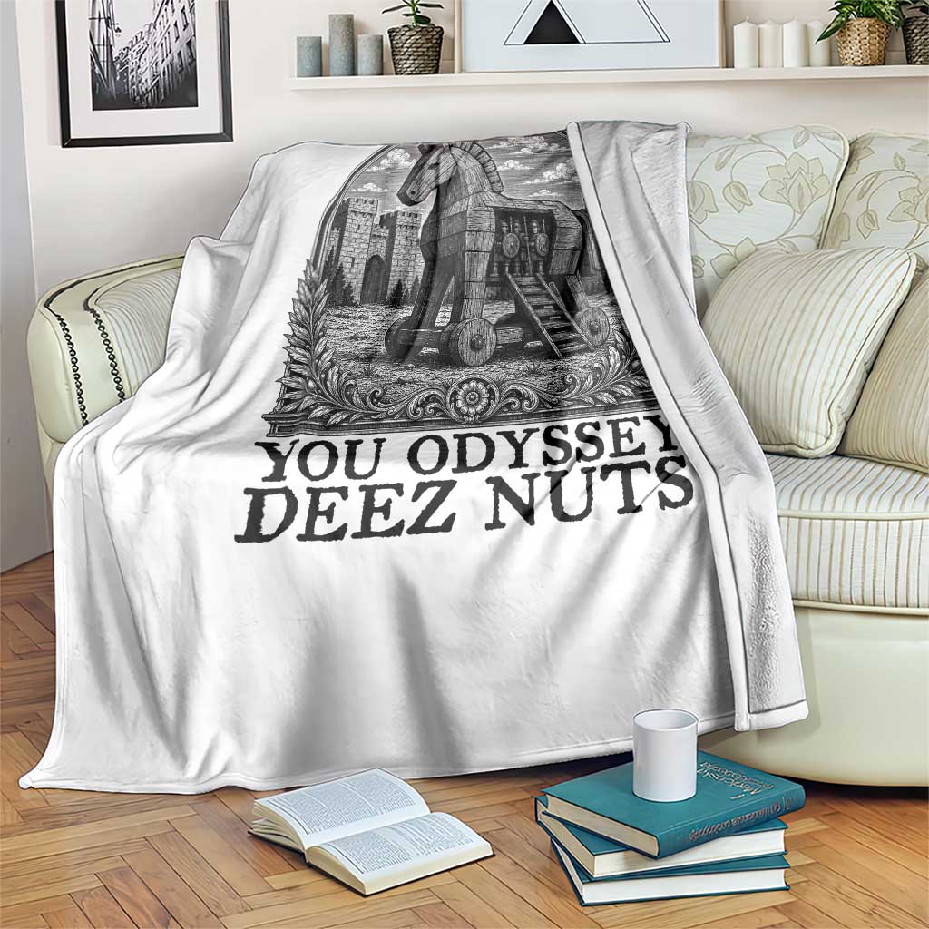 Funny You Odyssey Deez Nuts Trojan Horse Throw Blanket Ancient Greek History Gift
