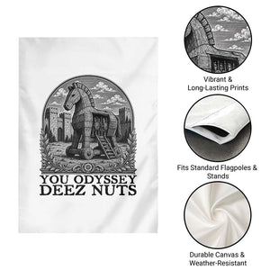Funny You Odyssey Deez Nuts Trojan Horse Garden Flag Ancient Greek History Gift