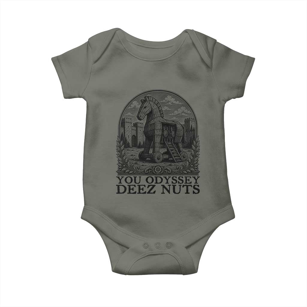 Funny You Odyssey Deez Nuts Trojan Horse Baby Onesie Ancient Greek History Gift
