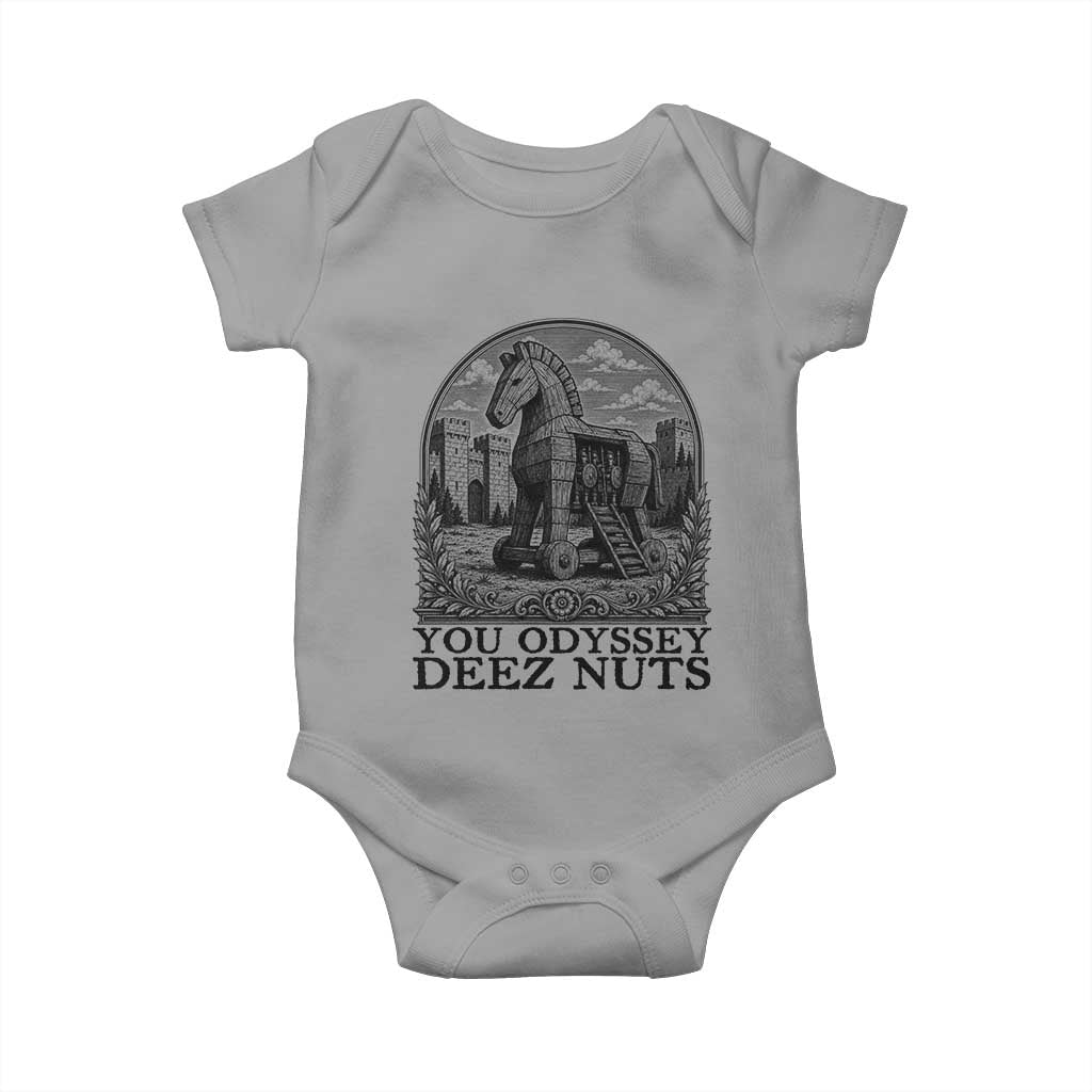 Funny You Odyssey Deez Nuts Trojan Horse Baby Onesie Ancient Greek History Gift