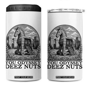 Funny You Odyssey Deez Nuts Trojan Horse 4 in 1 Can Cooler Tumbler Ancient Greek History Gift TS12 One Size: 16 oz White Print Your Wear