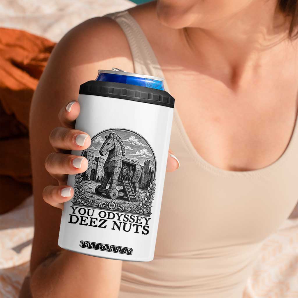 Funny You Odyssey Deez Nuts Trojan Horse 4 in 1 Can Cooler Tumbler Ancient Greek History Gift TS12 Print Your Wear